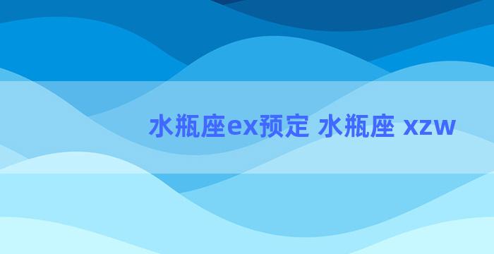 水瓶座ex预定 水瓶座 xzw